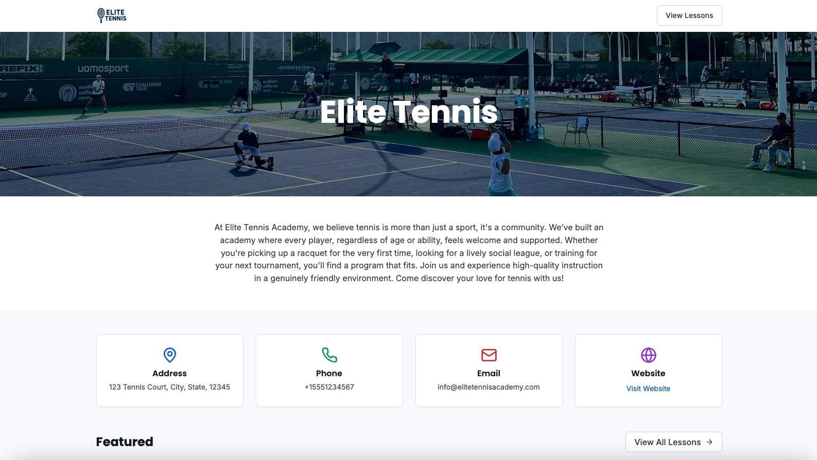 Academy Page - CourtSync
