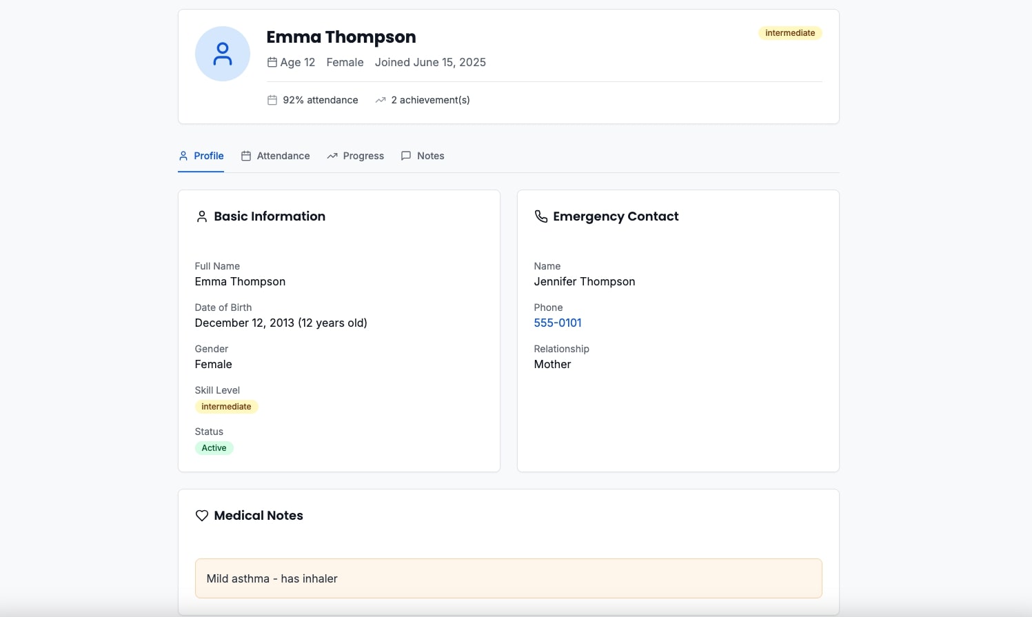 Student Management - CourtSync
